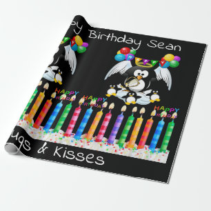 Papier Cadeau Joyeux Anniversaire Papier Penguin