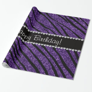 Papier Cadeau Joyeux anniversaire parties scintillant violet ray
