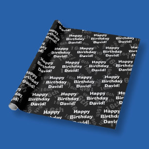 Papier Cadeau Joyeux anniversaire personnalisé pour tout âge et