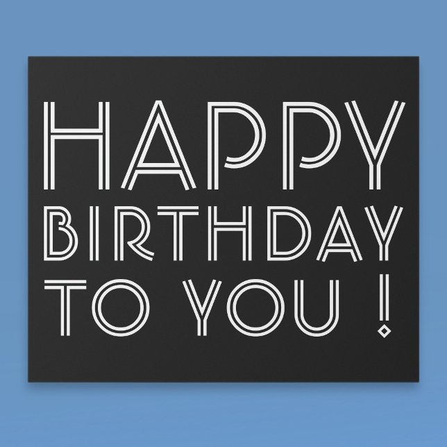 Papier Cadeau "Joyeux Anniversaire Pour Vous !"Noir et blanc (Créateur téléchargé)