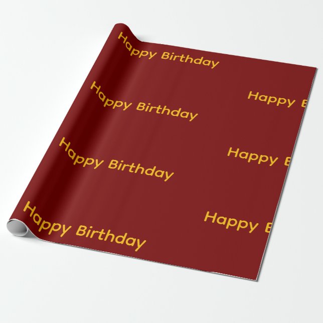 Papier Cadeau Joyeux Anniversaire (Rouge & Jaune) (Déroulé)