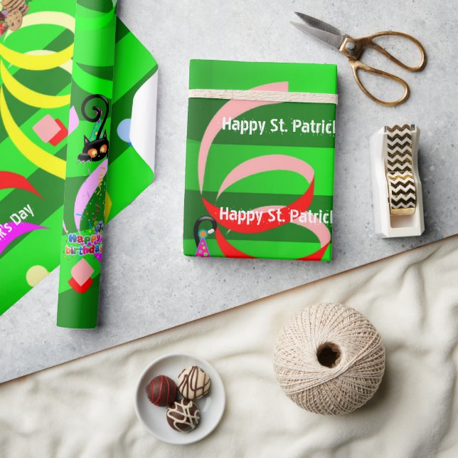 Papier Cadeau Joyeux Anniversaire St. Patrick's Day Wrapping Pap (Artisanat)