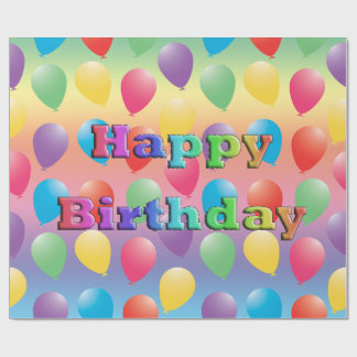Papier Cadeau Joyeux Ballons d'anniversaire enveloppant du papie