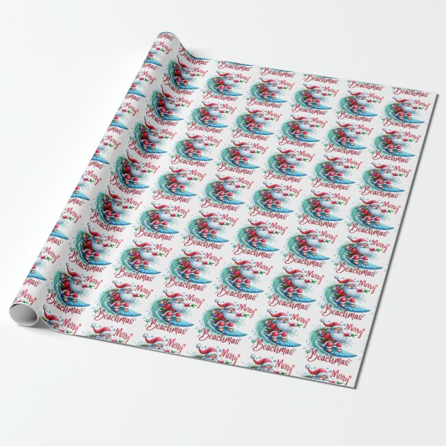 Papier cadeau Joyeux Beachmas (Déroulé)