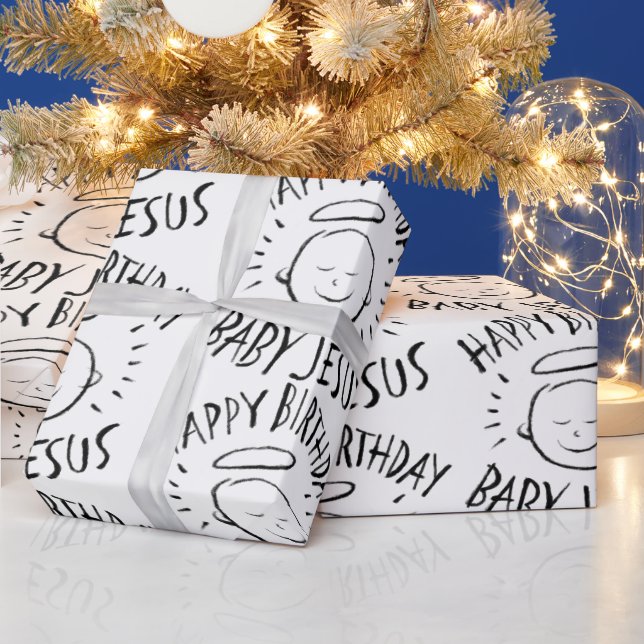 Papier Cadeau Joyeux bébé Jésus - Noël chrétien (Vacances)