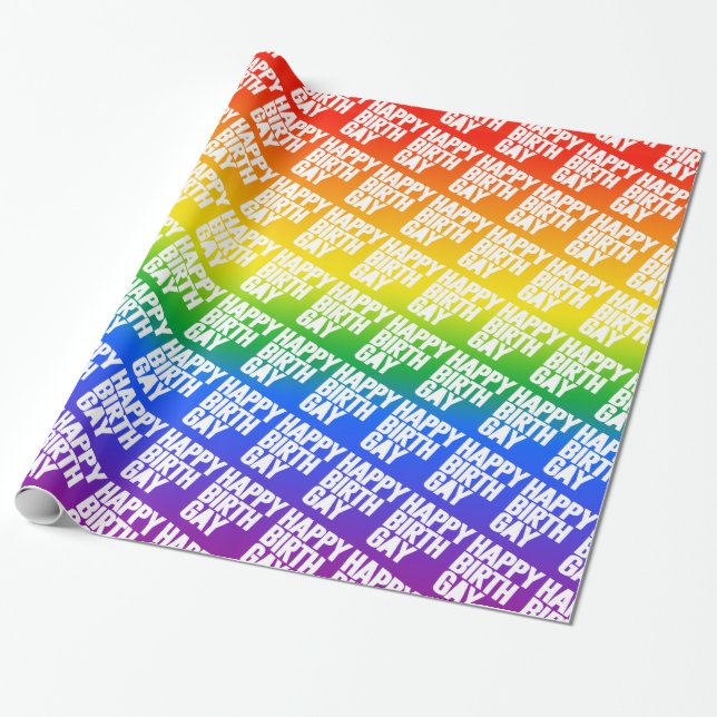 Papier Cadeau Joyeux Birthgay (Déroulé)