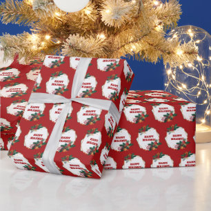 Papier Cadeau Joyeux cadre de vacances en rouge