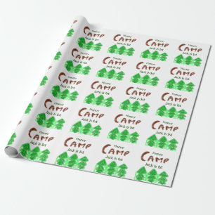 Papier Cadeau Joyeux camping camper un anniversaire enfants arbr