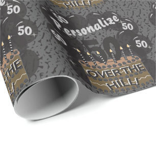 Papier Cadeau Joyeux cinquantième anniversaire - au-dessus de l