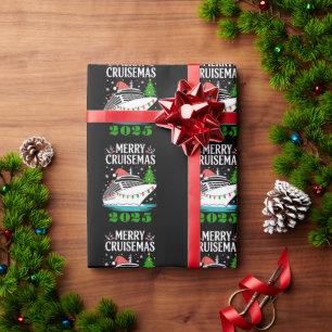 Papier Cadeau Joyeux Cruisemas Personnalisé Famille Bateau de Cr