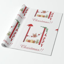 Joyeux enveloppeurs cadeaux de Noël