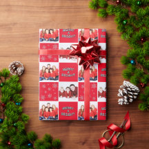 Joyeux et brillant Noël Snowflake Photo Rouge