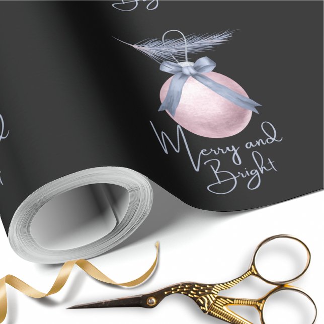 Papier Cadeau Joyeux et brillant ornement Pastel cadeau de Noël (Créateur téléchargé)