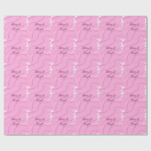 Papier Cadeau Joyeux et brillant rose bouclé doodé design mode g