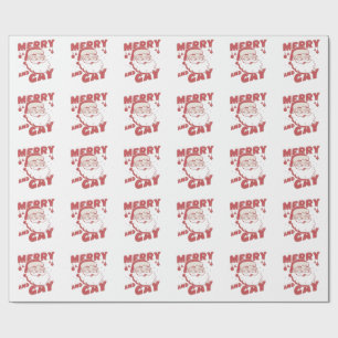 Papier Cadeau Joyeux et gai Noël Funny Christmas LGBTQ Fierté