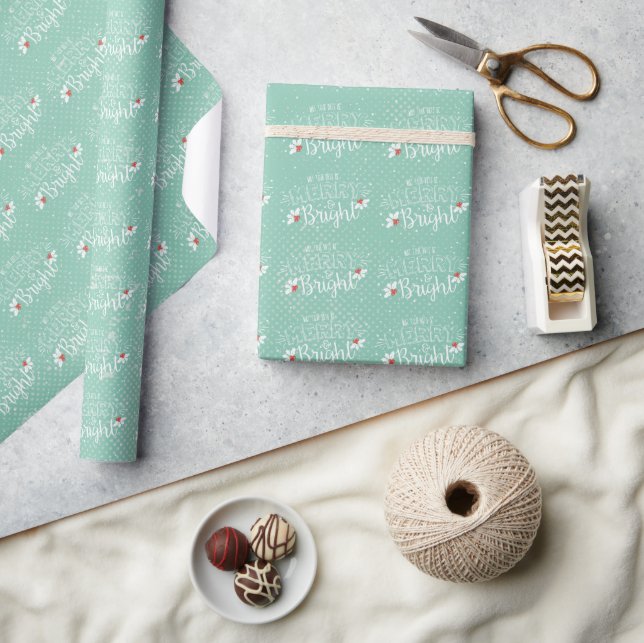 Papier Cadeau Joyeux et Lumineux Noël (Artisanat)