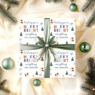Papier Cadeau Joyeux et Lumineux Tout en Couleurs Personnalisé