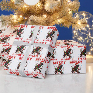 Papier Cadeau Joyeux F-Caw-F Corbeau, F-CAW-F Noël drôle de Sant