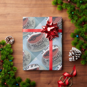 Papier Cadeau Joyeux gâteau de maman d'anniversaire