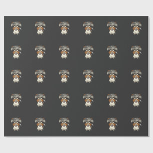 Papier Cadeau Joyeux Halloween Beagle Chien Design_1