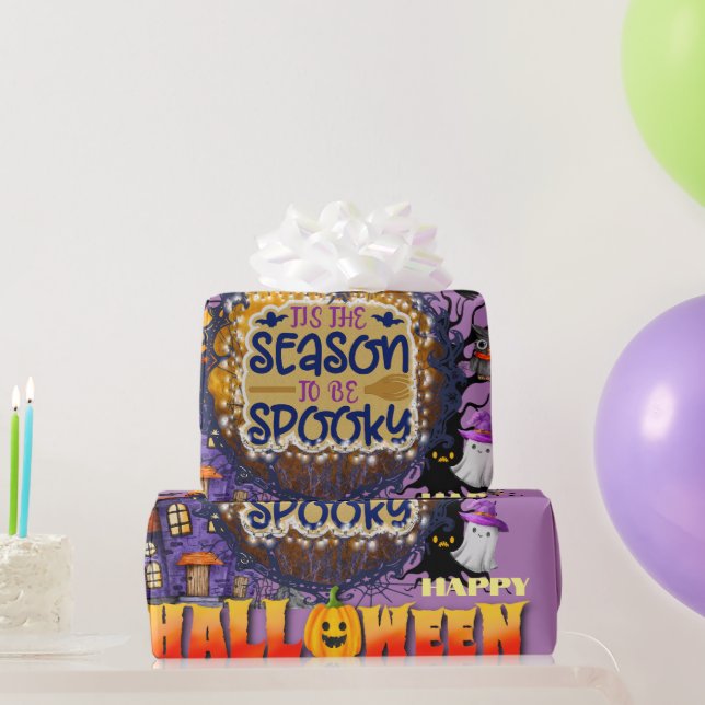 Papier Cadeau Joyeux Halloween C'est la saison effrayante de cél (Cadeaux de fête)