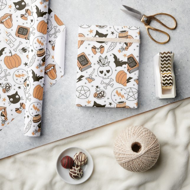 Papier Cadeau Joyeux Halloween Mignon Effrayant  (Artisanat)