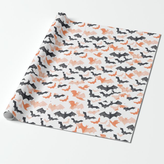 Papier Cadeau Joyeux Halloween Mignon Épouvantable  (Déroulé)