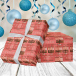 Papier Cadeau Joyeux Hanoukka Menorah Motif corail coloré<br><div class="desc">Personnalisez ce papier d'emballage Happy Hanoukka en rose corail coloré avec votre nom pour un emballage cadeau vraiment unique pour votre fête des Lumières. Parfait pour les enfants de tous âges, et les adultes aussi, un motif coloré de Menorahs avec les neuf bougies traditionnelles ombragées dans des couleurs subtiles de...</div>