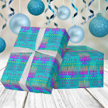 Papier Cadeau Joyeux Hanoukka Menorah Motif turquoise coloré<br><div class="desc">Personnalisez ce papier d'emballage Happy Hanoukka en bleu turquoise coloré avec votre nom pour un emballage cadeau vraiment unique pour votre fête des Lumières. Parfait pour les enfants de tous âges, et les adultes aussi, un motif coloré de Menorahs avec les neuf bougies traditionnelles ombragées dans des couleurs vives de...</div>