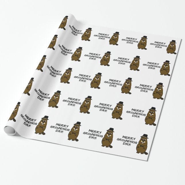 Papier Cadeau Joyeux Jour de la marmotte (Déroulé)