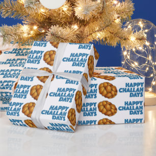 Papier Cadeau Joyeux Jours de Challah Hanoukka Chanukah Holiday