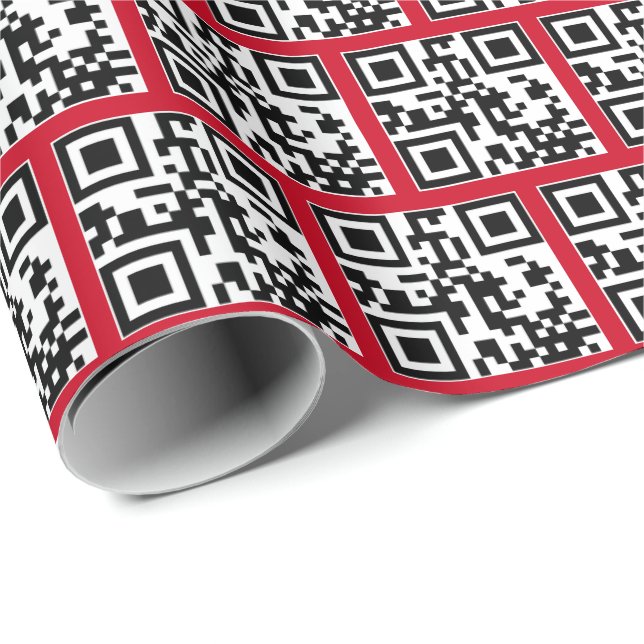 Papier Cadeau Joyeux Jours fériés QR Code (Coin rond)