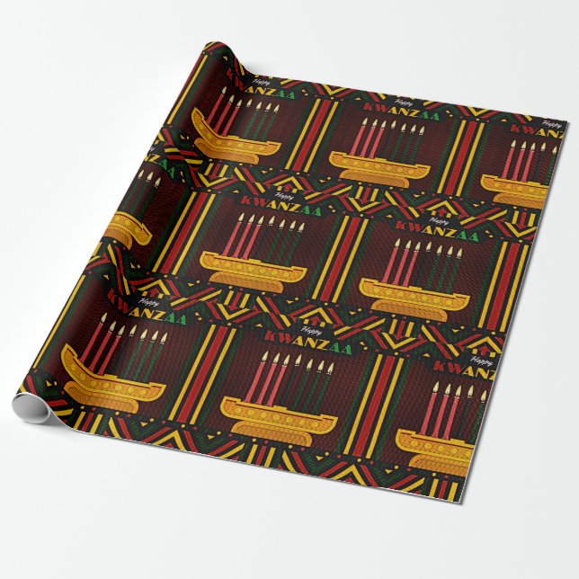 Papier Cadeau Joyeux Kwanzaa PopArt (Déroulé)