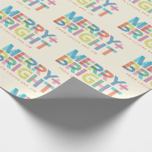 Papier Cadeau Joyeux Lins + Bright holiday typography