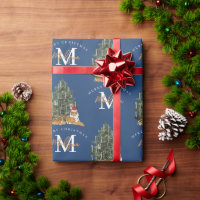 Joyeux Monogramme de Noël personnalisé Tigre et Ar
