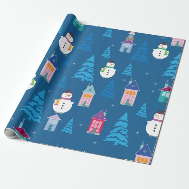 Papier Cadeau Joyeux Motif de Noël (Déroulé)