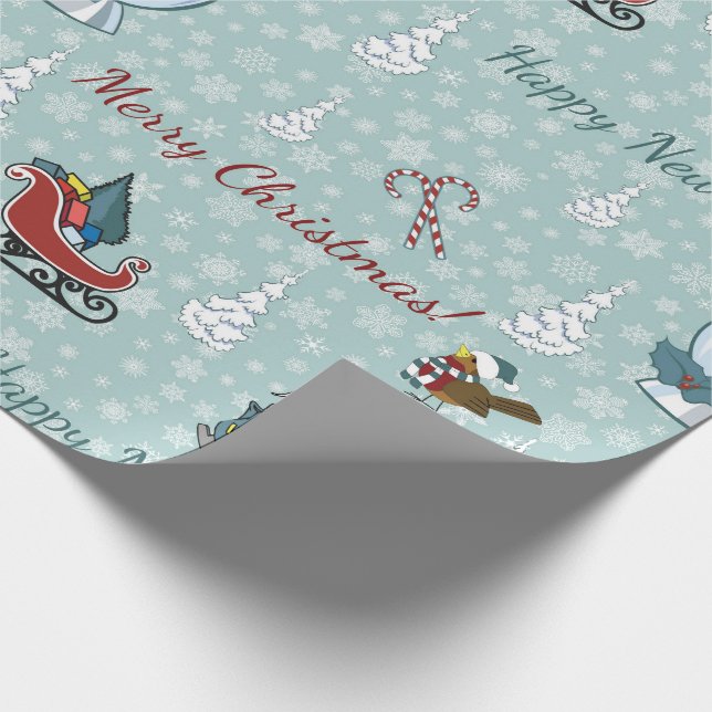 Papier Cadeau Joyeux motif de Noël (Coin)