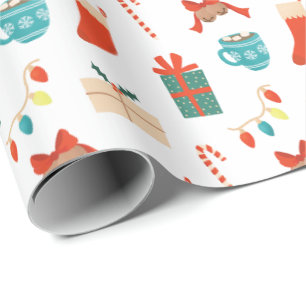Papier Cadeau Joyeux motif de Noël