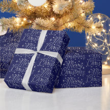 Joyeux Motif de Noël bleu et argent