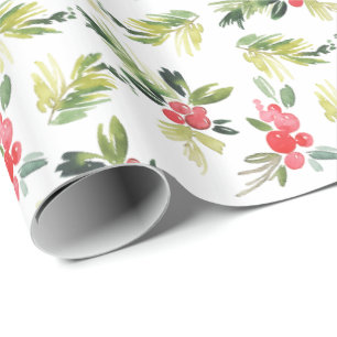 Papier Cadeau Joyeux motif de Noël du gui  