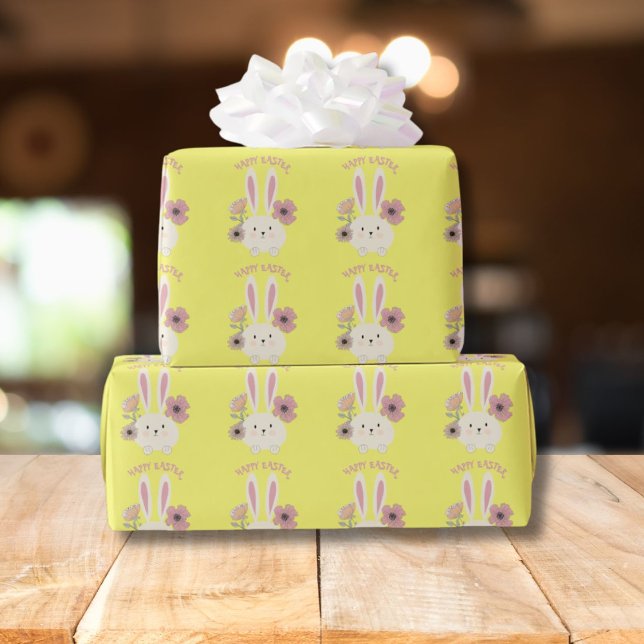 Papier Cadeau Joyeux motif lapin de Pâques (Créateur téléchargé)