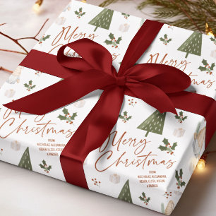 Papier Cadeau Joyeux Noël aux lutins DE Nom personnalisé