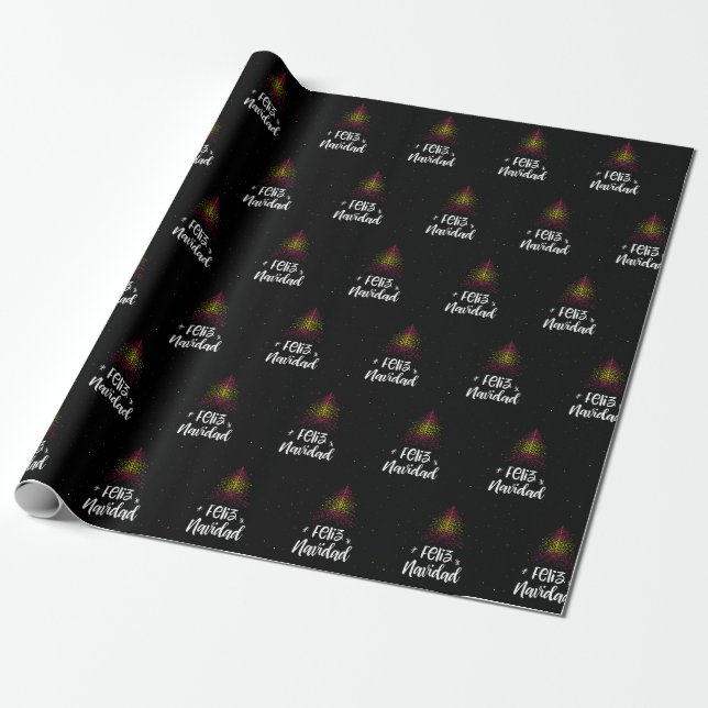 Papier Cadeau Joyeux Noël avec le drapeau espagnol (Déroulé)