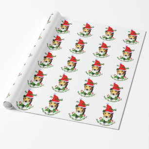 Papier Cadeau Joyeux Noël beagle