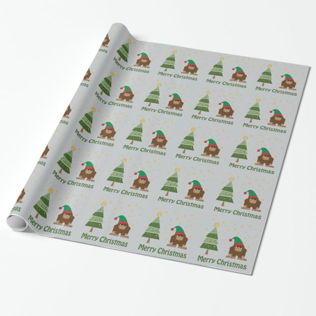 Papier Cadeau Joyeux Noël Bigfoot (Déroulé)