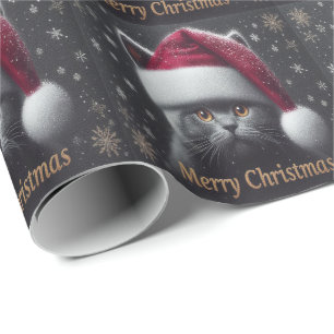 Papier Cadeau Joyeux Noël Bombay Chat, Noël Père Noël Bombay Cha