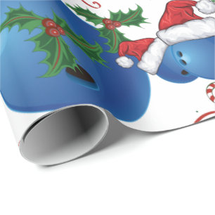 Papier Cadeau Joyeux Noël Bowling Ball Père Noël