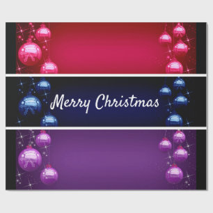 Papier Cadeau Joyeux Noël Bulbes Enveloppement Papier