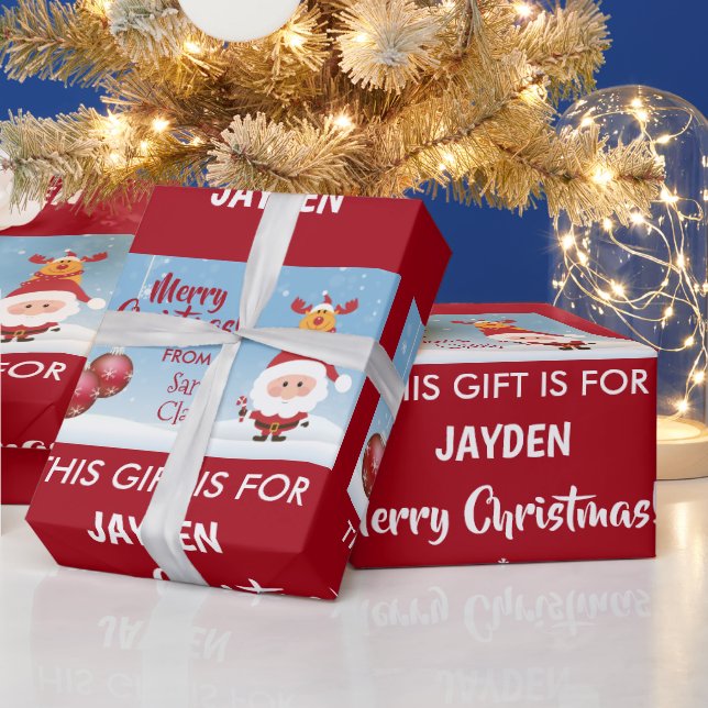 Papier Cadeau Joyeux Noël, Cadeau Du Père Noël, Rudolph (Vacances)