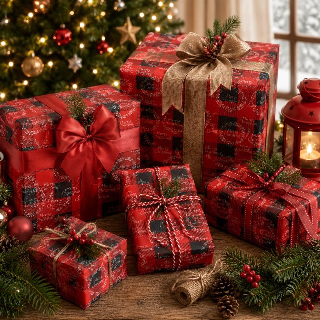 Papier Cadeau Joyeux Noël carreau de Buffalo (Créateur téléchargé)